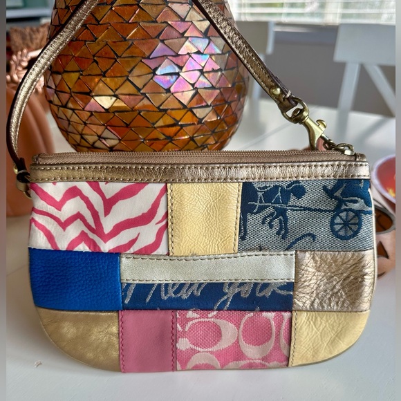 Coach Handbags - Coach Multicolor Patchwork Wristlet